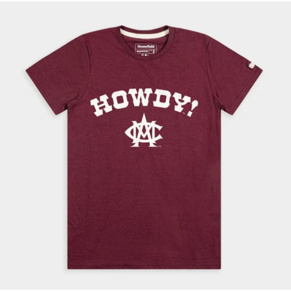 HOMEFIELD Mens Vintage Texas A&M Howdy T-Shirt XXL Maroon Short Sleeve NWT